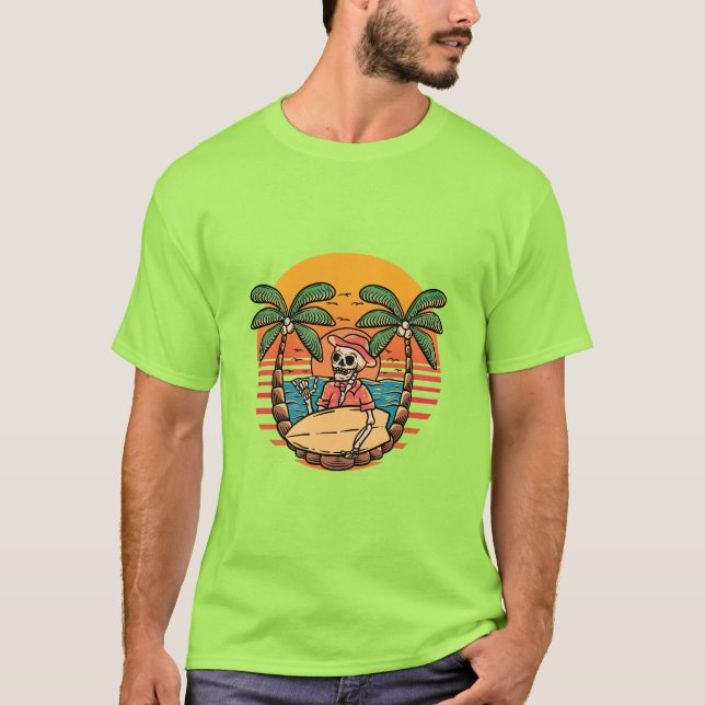Camiseta com impressão de esqueleto (Frente)
