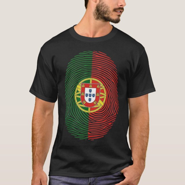 Camiseta com Impressão Digital da Bandeira de Port (Frente)