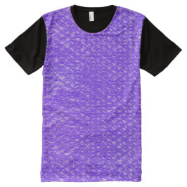 Camiseta Com Impressão Frontal Completa Índigo roxo borbulhante brilhante da bolha da