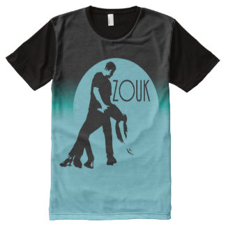 Camiseta Com Impressão Frontal Completa Vamos dançar zouk - lua azul