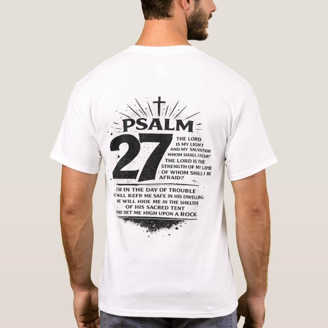 Camiseta com impressão nas costas do versículo bíb (Verso)