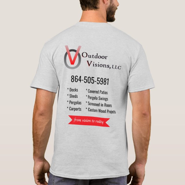 Camiseta com Informações na Parte de Trás da Logo  (Verso)