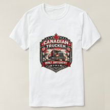 Camiseta com Insígnia de Caminhoneiro Canadense Co