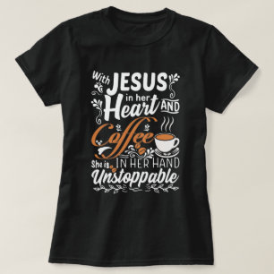 Camiseta Com Jesus em seu coração   Café Cristão Engra
