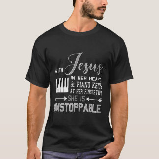 Camiseta Com Jesus Em Seu Coração Piano Chaves No Fingerti