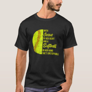Camiseta Com Jesus Em Seu Coração Softball