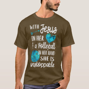 Camiseta Com Jesus Em Seu Coração Voleibol Cristão