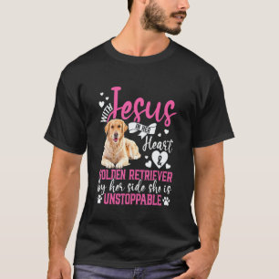 Camiseta Com Jesus No Coração E Golden Retriever