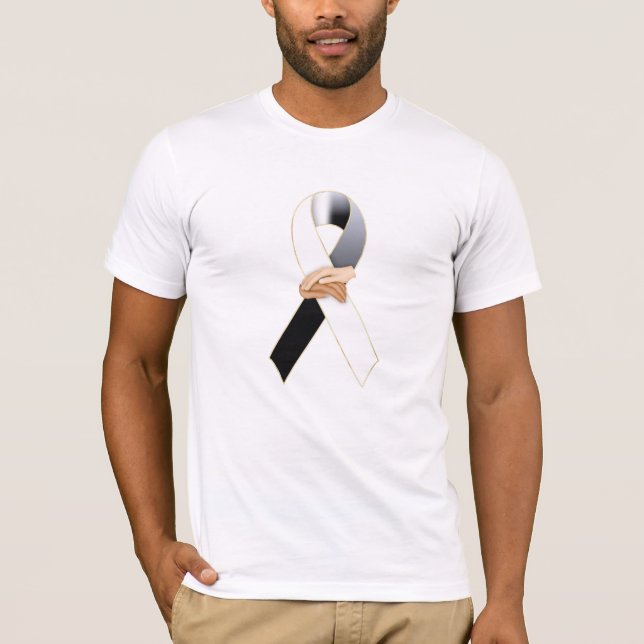 Camiseta com Laço de Conscientização Anti-Racismo (Frente)