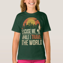 Camiseta Com Licença Enquanto Eu Viajo Pelo Mundo - Vintage