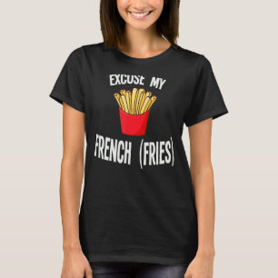 Camiseta Com licença, fries franceses de alimentos para ani