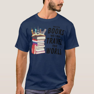 Camiseta Com Livros Podemos Viagem O Mundo