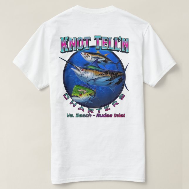 Camiseta com Logo de Rip Art da Knot Telln Charter (Verso do Design)