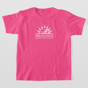 Camiseta com logotipo branco dos alunos da Broadwa