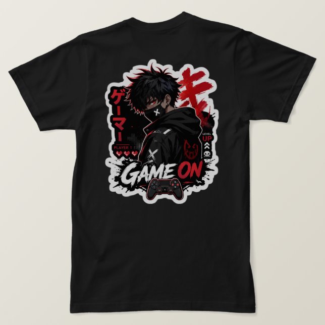 Camiseta com Logotipo de Anime Gaming (Verso do Design)