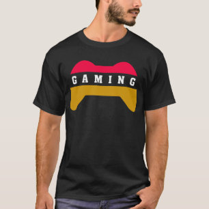Camiseta com Logotipo de Controle de Jogo Vibrante