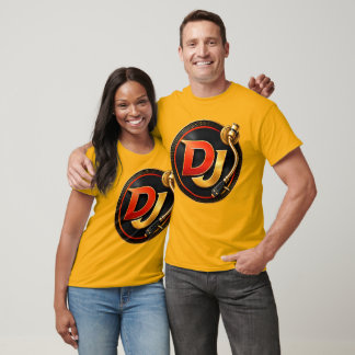 Camiseta com Logotipo de Prato de DJ Dourado