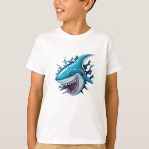 Camiseta com logotipo de tubarão