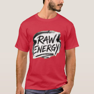Camiseta com Logotipo Manuscrito Raw Energy