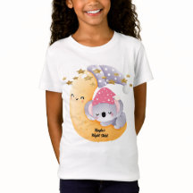 Camiseta com Lua e Coala Sonolento
