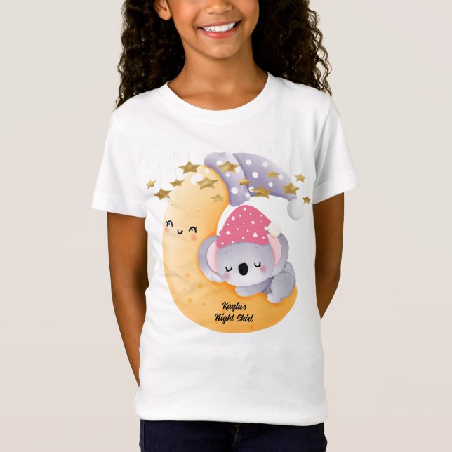 Camiseta com Lua e Sleepy Koala (Frente)