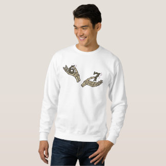 Camiseta com mãos de esqueleto engraçado meme de H