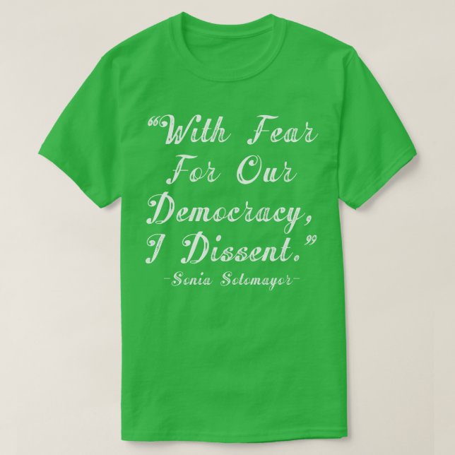 Camiseta Com Medo Da Nossa Democracia Eu Discordo Sonia Sot (Frente do Design)