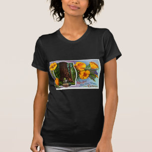 Camiseta Com melhores desejos do ano novo de Califórnia