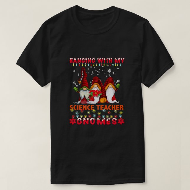 Camiseta Com Meu Professor De Ciência Gnomos Feios Xmas M (Frente do Design)