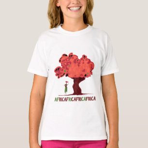 Camiseta com mogno e mulheres da África