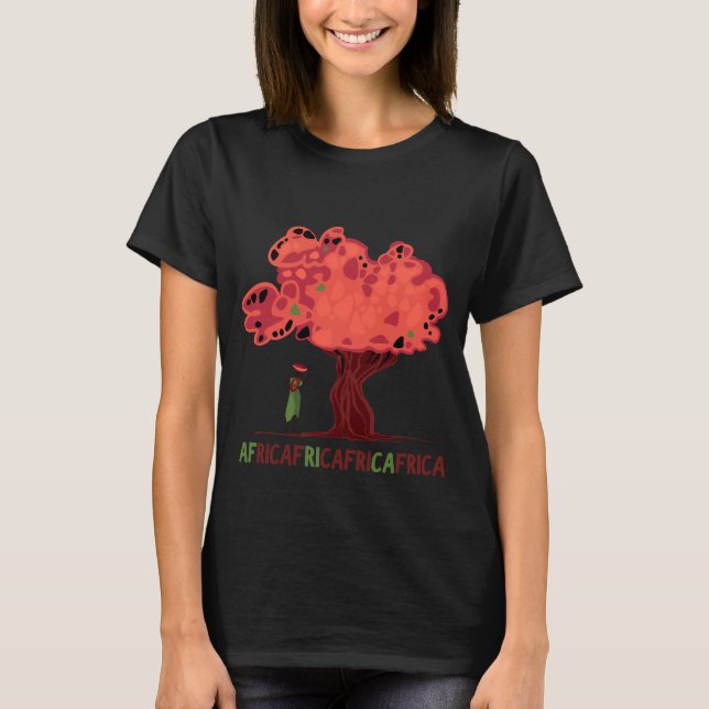 Camiseta com mogno e mulheres da África (Frente)