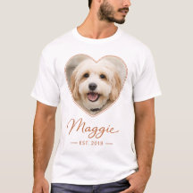 Camiseta com Moldura de Coração de Foto de Animal 