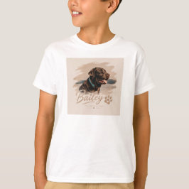 Camiseta com Nome e Foto do Pet com Tipografia Ele