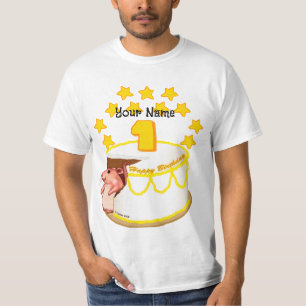 Camiseta com nome personalizado do primeiro aniver