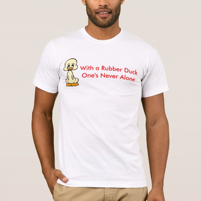 Camiseta Com o .ALONE. de um DuckOne de borracha nunca. (Frente)