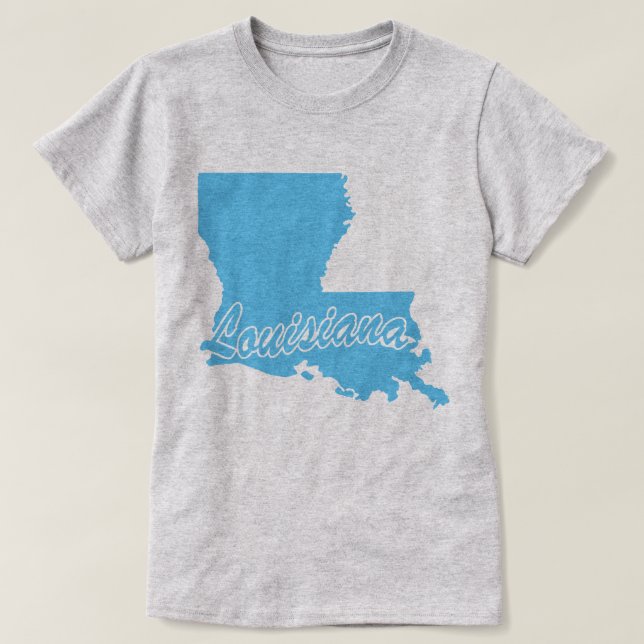 Camiseta com o formato do estado da Louisiana (Frente do Design)
