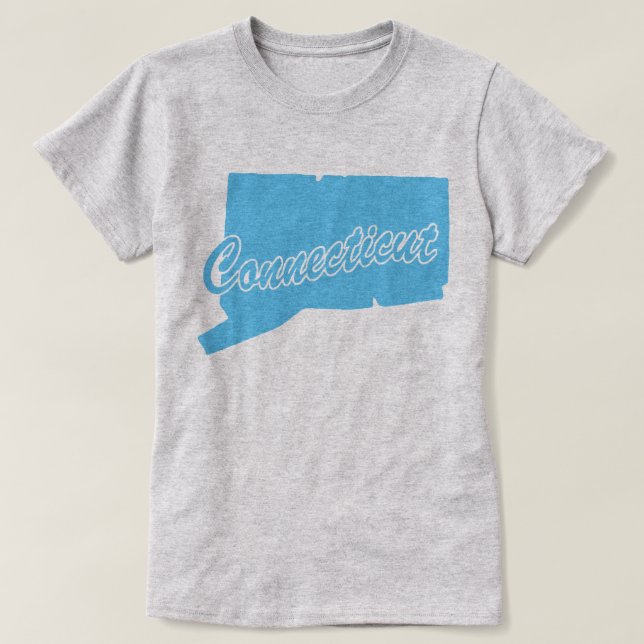 Camiseta com o formato do estado de Connecticut (Frente do Design)
