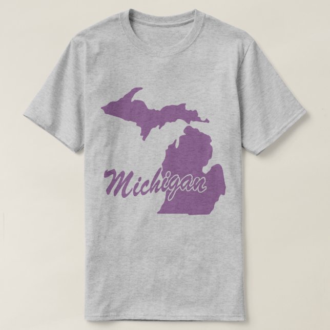 Camiseta com o formato do estado de Michigan (Frente do Design)