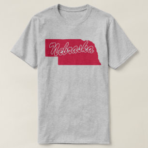 Camiseta com o formato do estado de Nebraska