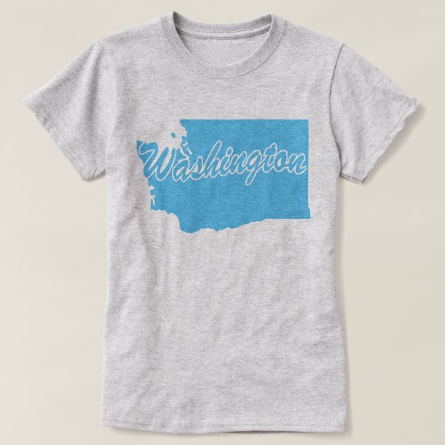Camiseta com o formato do Estado de Washington (Frente do Design)