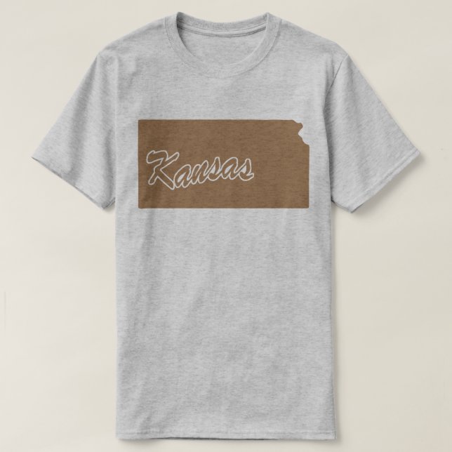 Camiseta com o formato do estado do Kansas (Frente do Design)