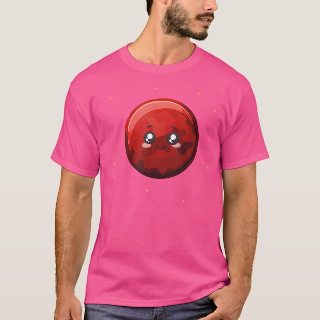 Camiseta Com O Planeta No Estilo Kawaii. Presente Para Astr (Frente)