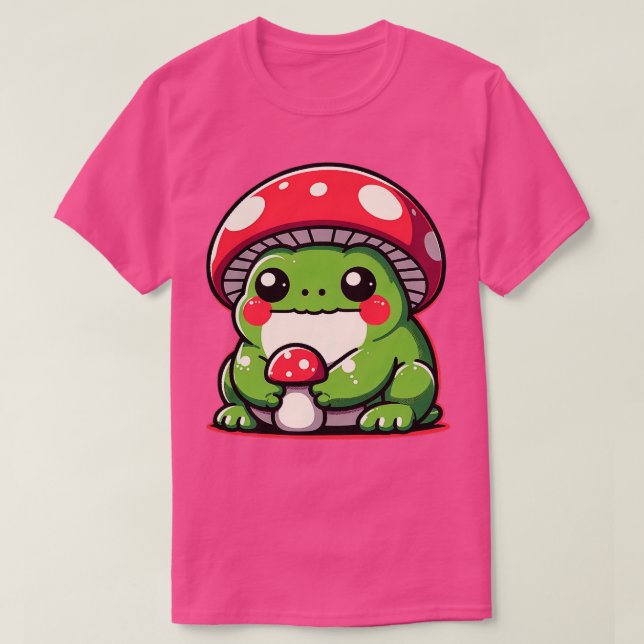 Camiseta Com o sapo de capacete de cogumelo (Frente do Design)