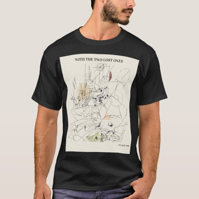 Camiseta COM OS DOIS PERDIDOS POR PAUL KLEE,Abstrato vinta (Frente)
