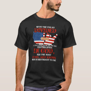 Camiseta Com Os Eua Tão Divididos Estou Feliz Por Estar Sid