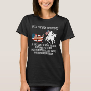 Camiseta Com os EUA tão divididos que estou feliz em