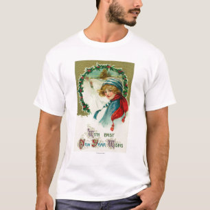 Camiseta Com os melhores desejos do ano novo que Sledding a