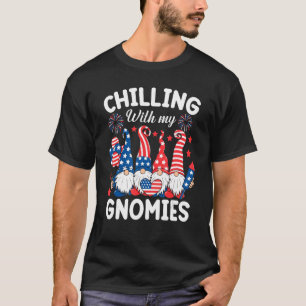 Camiseta Com Os Meus Gnomos 4 De Julho Gnomo Us Fla