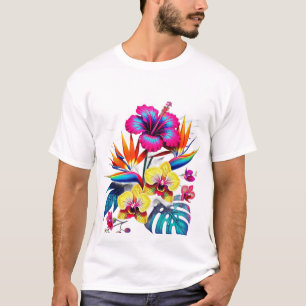 Camiseta com Padrão Botânico Vintage por Toda a Pe