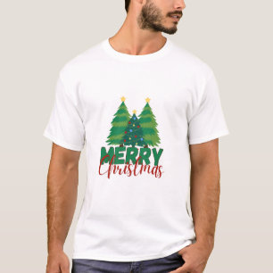 Camiseta com padrão de árvore de Natal minimalista